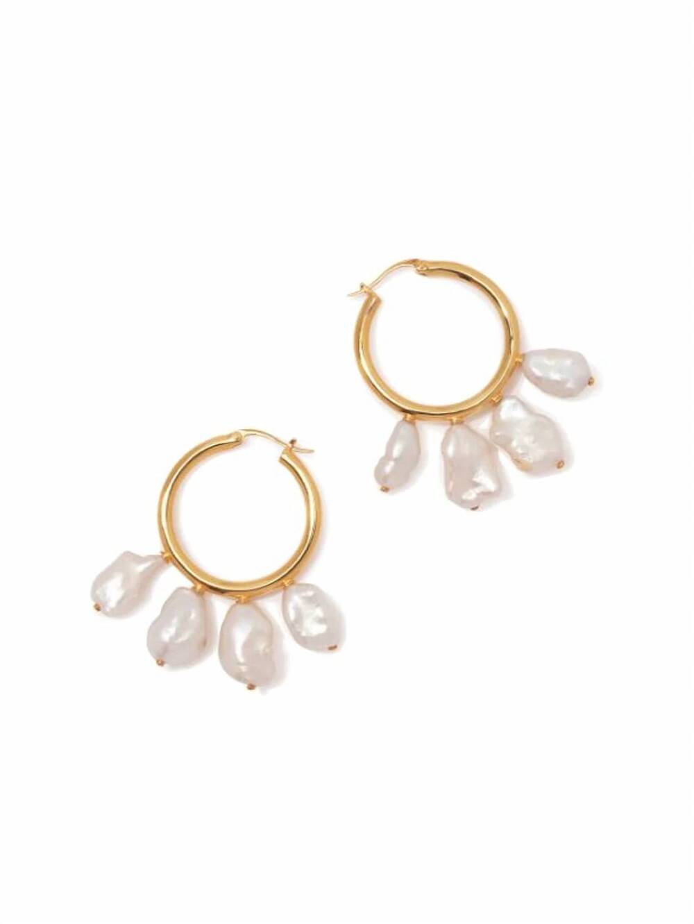 NEW LIZZIE FORTUNATO women's keshi cool hoops in gold
